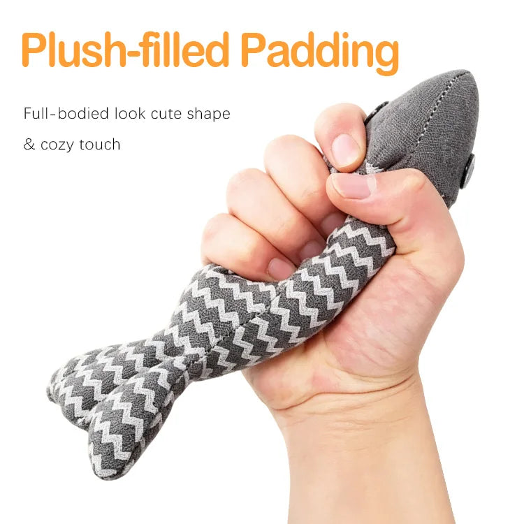 Catnip Fish Chew Toy – Plush Interactive Dental Toy for Indoor Cats