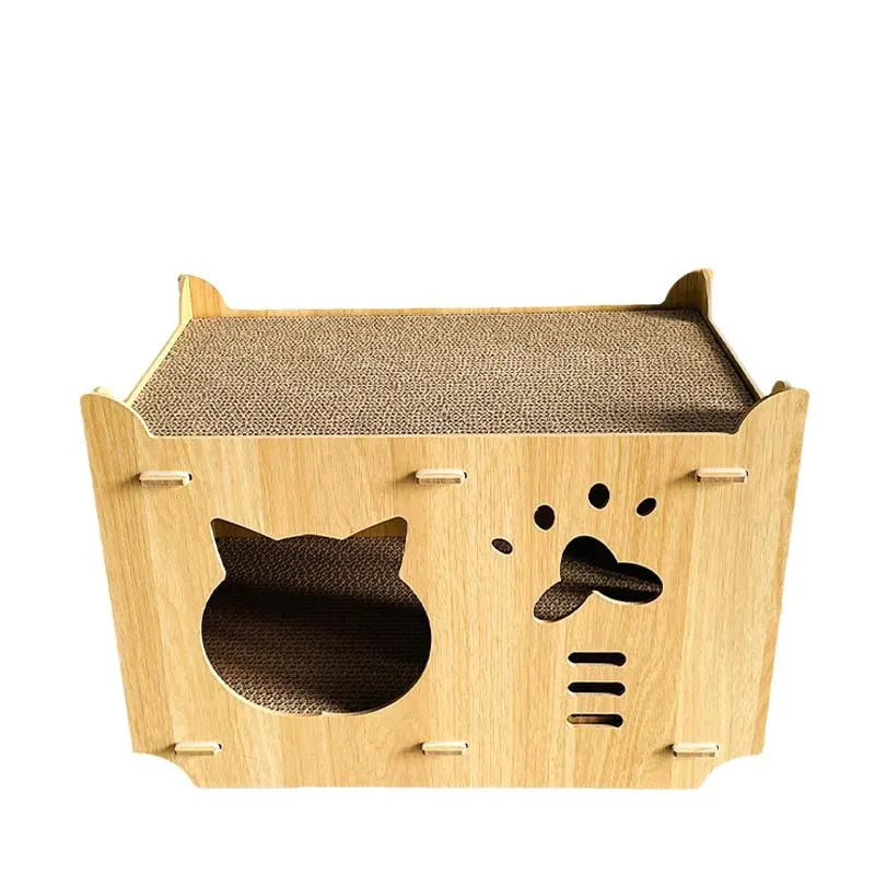 Eco-Friendly Adjustable Cat Scratching Post – Durable Double-Sided Cardboard Scratcher with Floral Design