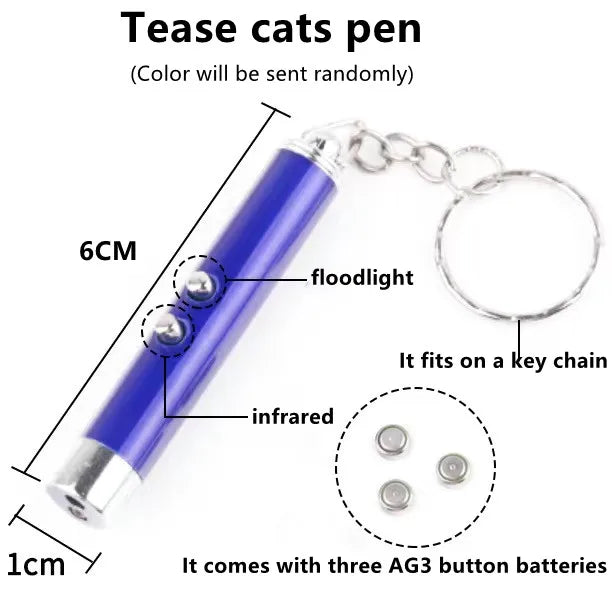 Interactive LED Cat Laser Toy – Rechargeable Laser Pointer & Flashlight for Cats