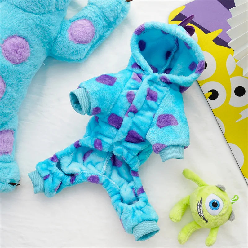 Cute Dinosaur Fleece Cat Coat – Warm & Cozy Winter Pet Jacket