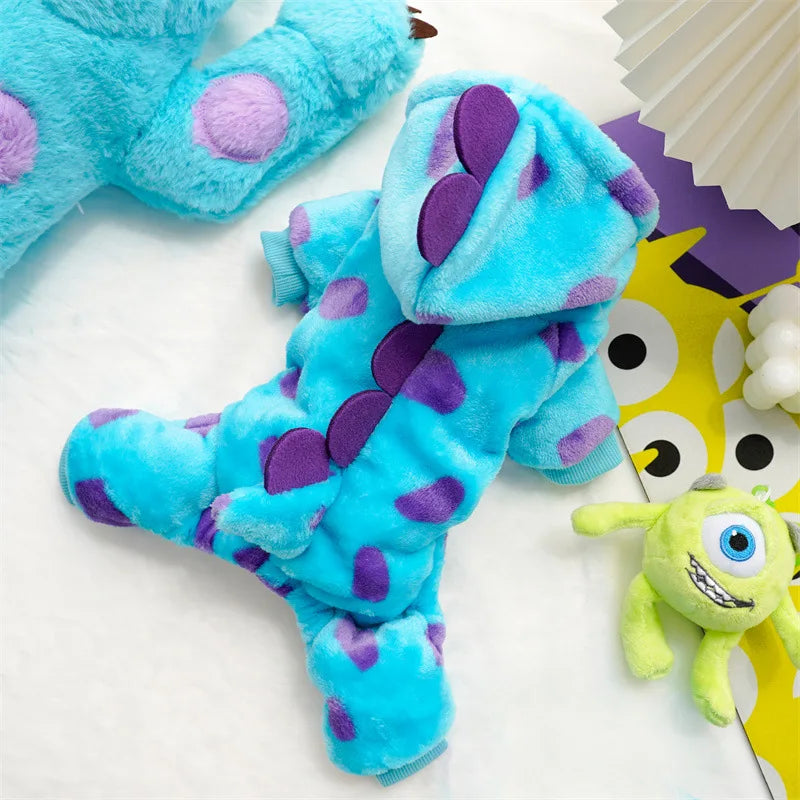 Cute Dinosaur Fleece Cat Coat – Warm & Cozy Winter Pet Jacket
