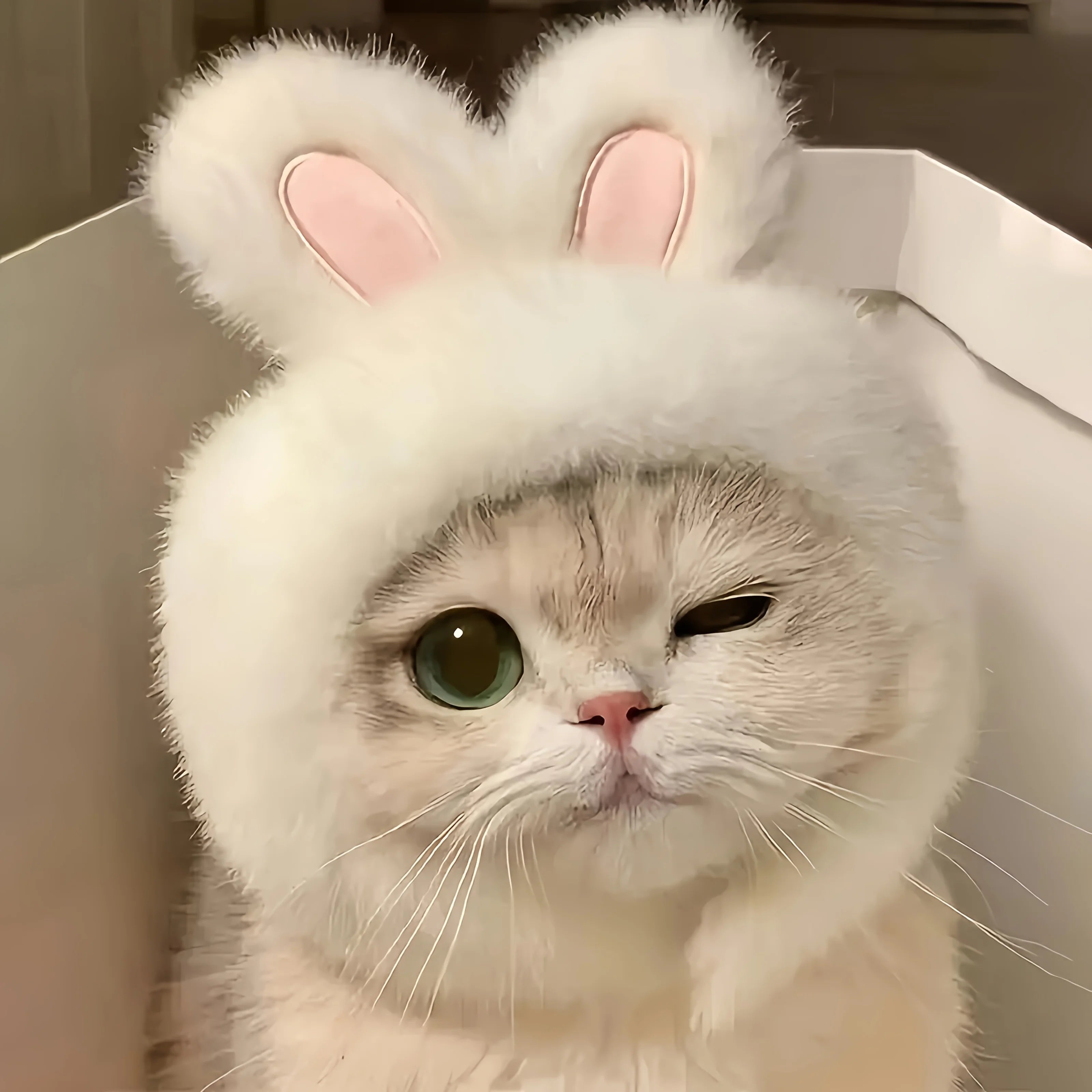 Bunny Ears Cat Costume – Knitted Sweater & Matching Hat Set for Cats and Small Dogs