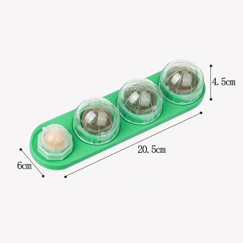 PurrClean™ 4-in-1 Silvervine Cat Ball – Rotating Dental & Interactive Wall Toy
