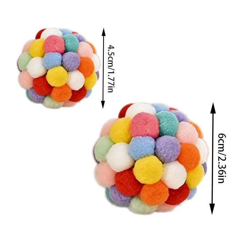 2 pieces/5 pieces cat ball toy elastic bell ball self-entertainment ball teaser for cats suitable for indoor cats and kittens chew toy random color