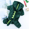 Dinosaur Fleece Dog Jumpsuit – Warm Winter Hoodie Costume for Dogs & Cats