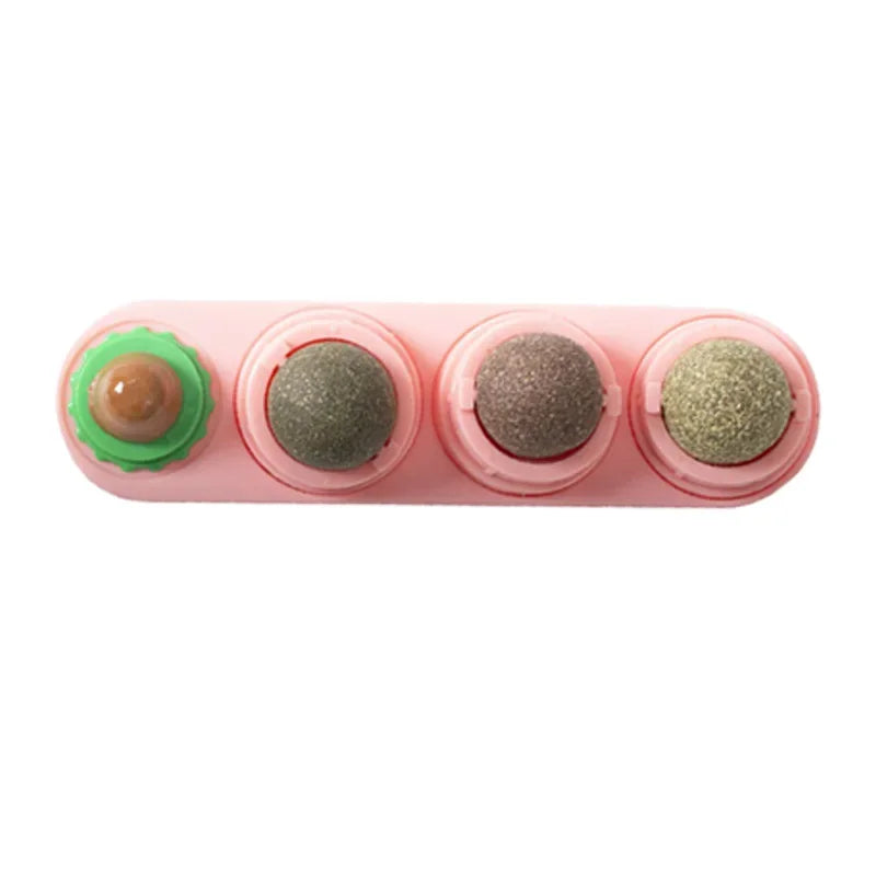 PurrClean™ 4-in-1 Silvervine Cat Ball – Rotating Dental & Interactive Wall Toy