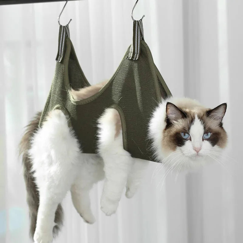 Pet care hammock for cats and dogs, nail clipping, trimming, fixation bag with hooks, anti-scratch aid for feeding, bathing and hair removal