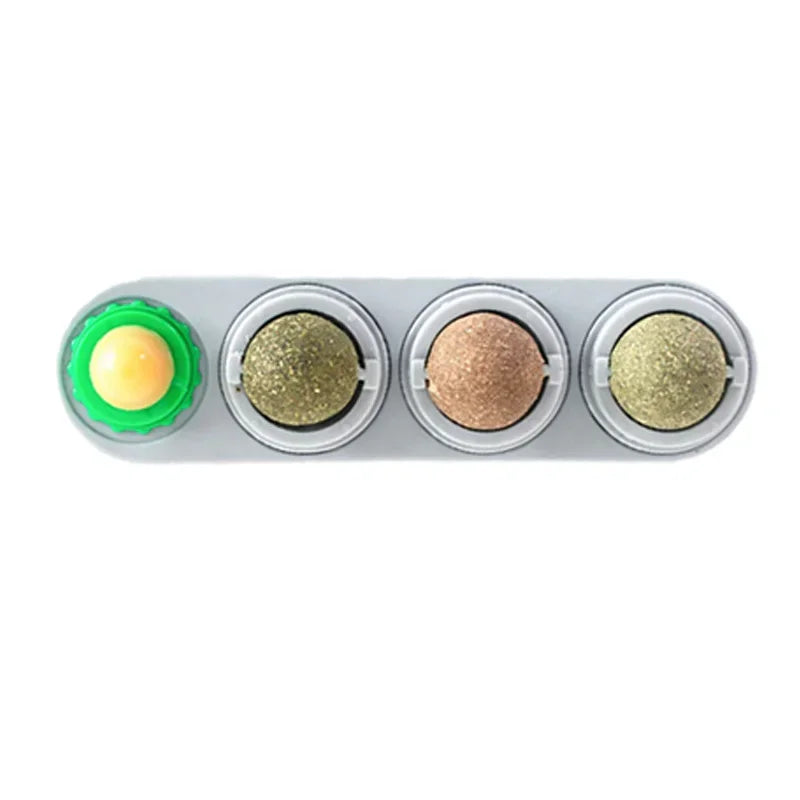PurrClean™ 4-in-1 Silvervine Cat Ball – Rotating Dental & Interactive Wall Toy