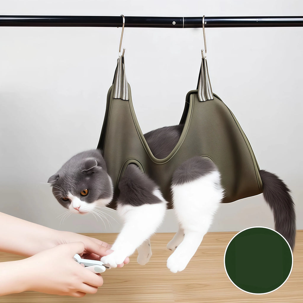 Pet care hammock for cats and dogs, nail clipping, trimming, fixation bag with hooks, anti-scratch aid for feeding, bathing and hair removal