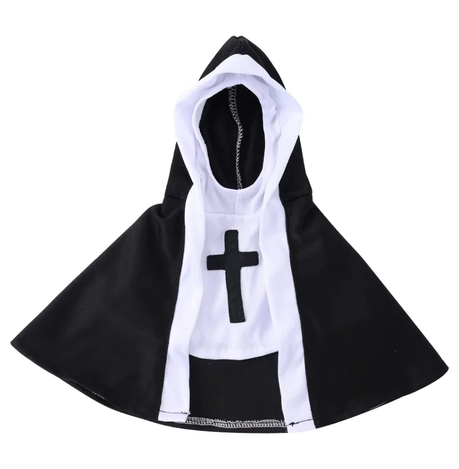 Funny Halloween Cat Cosplay Costumes Dress Up Party Kitten Jesus Nun Clothes for Small Medium Dogs Cats Puppy Pet Accessories
