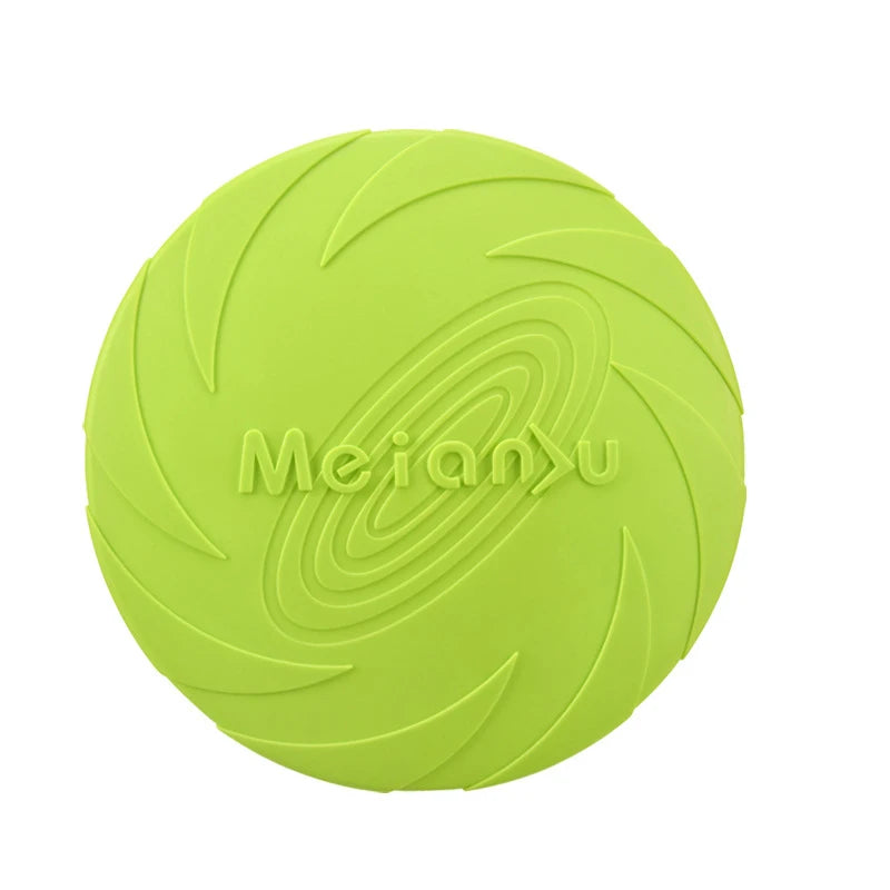 Dog Toy Silicone Flying Disc Fashion Multicolor Resistant Chew Toy Puppy Outdoor Game Trainning Interactive Supplies