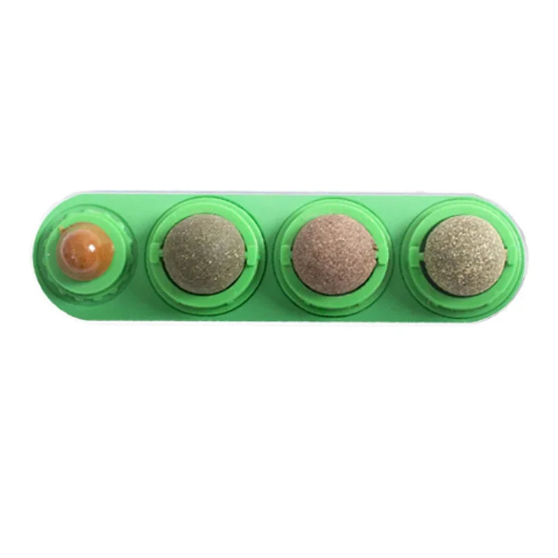 PurrClean™ 4-in-1 Silvervine Cat Ball – Rotating Dental & Interactive Wall Toy