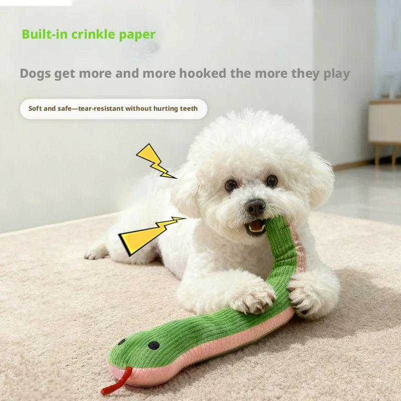 Interactive Snake Dog Toy – Squeaky Chew Toy for Dogs & Puppies
