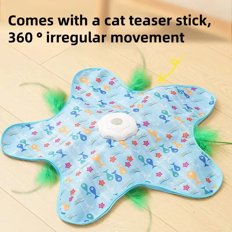 PurrHunt™ Interactive Cat Hunting Mat – Automatic Spinning Wheel & Self-Play Toy