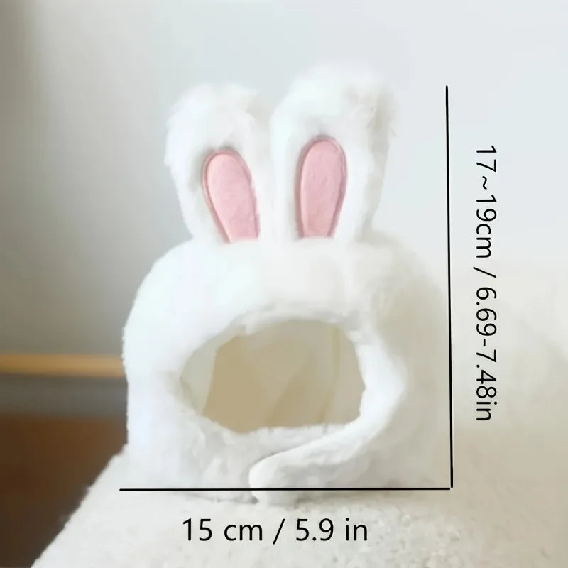 Bunny Ears Cat Costume – Knitted Sweater & Matching Hat Set for Cats and Small Dogs