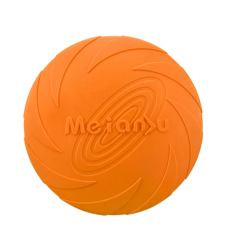 Dog Toy Silicone Flying Disc Fashion Multicolor Resistant Chew Toy Puppy Outdoor Game Trainning Interactive Supplies