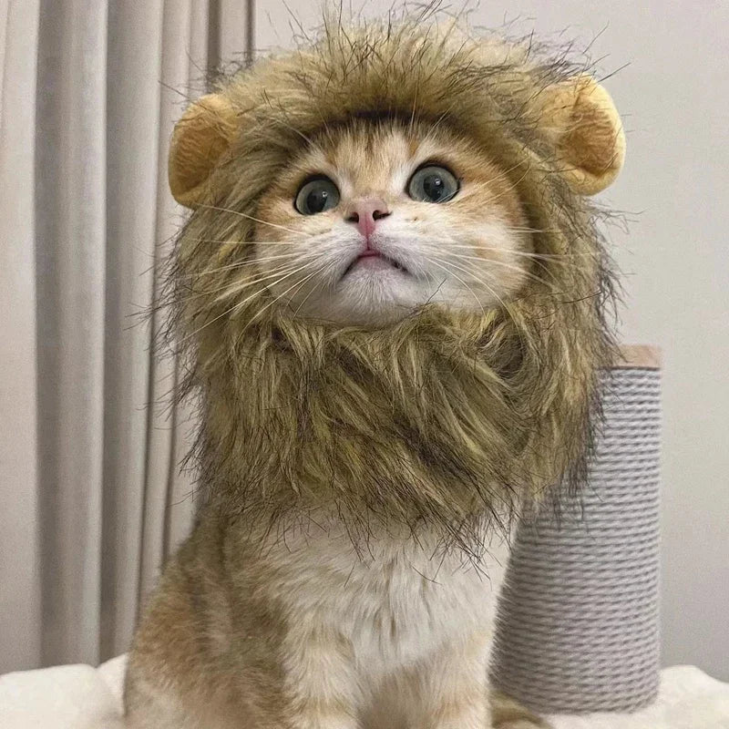 Funny Lion Mane Pet Wig – Cute Cat & Dog Costume Hat for Cosplay, Parties & Photoshoots
