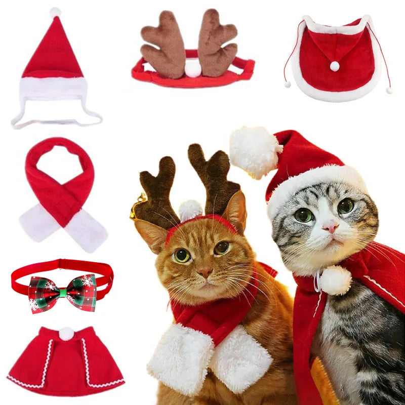 Santa Hat Pet Costume – Cute Christmas & Halloween Accessories for Cats, Dogs & Puppies