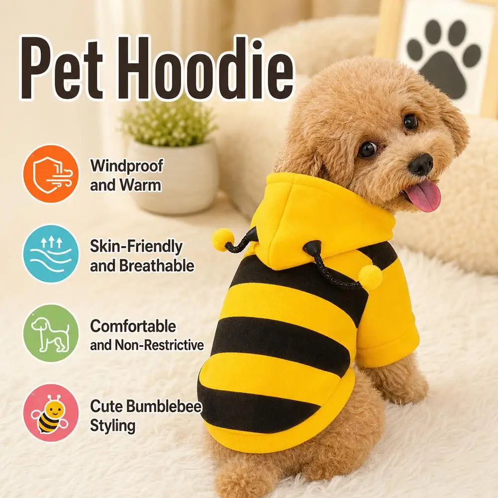 Bee Cozy™ – Cute Warm Bee Hoodie for Dogs & Cats