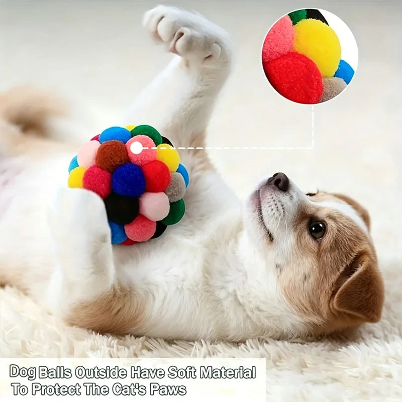 2 pieces/5 pieces cat ball toy elastic bell ball self-entertainment ball teaser for cats suitable for indoor cats and kittens chew toy random color