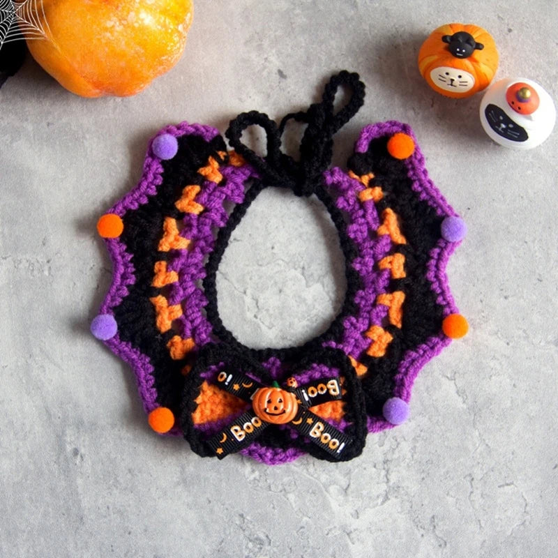 Cute Halloween Cat Collar – Kawaii Scarf Costume for Cats