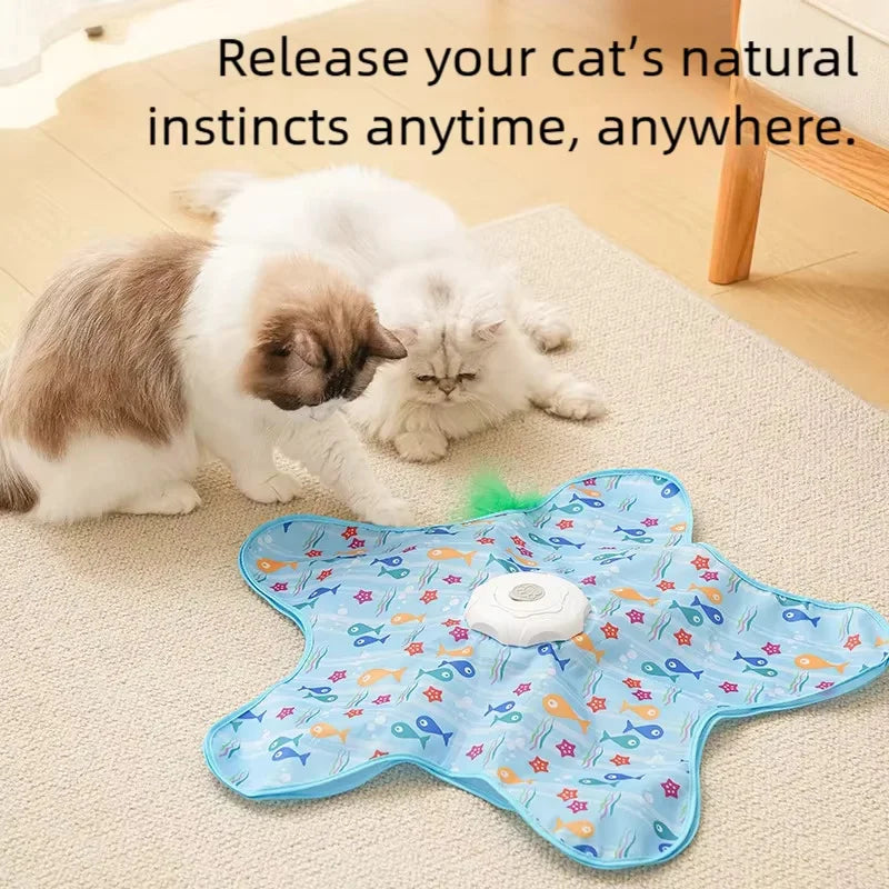 PurrHunt™ Interactive Cat Hunting Mat – Automatic Spinning Wheel & Self-Play Toy