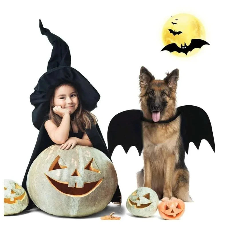 Adjustable batwing wing costume, soft polyester material, cute cosplay outfit for cats, small dogs, Halloween party