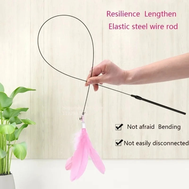 PurrStick™ Suction Cup Cat Teaser – Interactive Feather Wand & Bell Toy