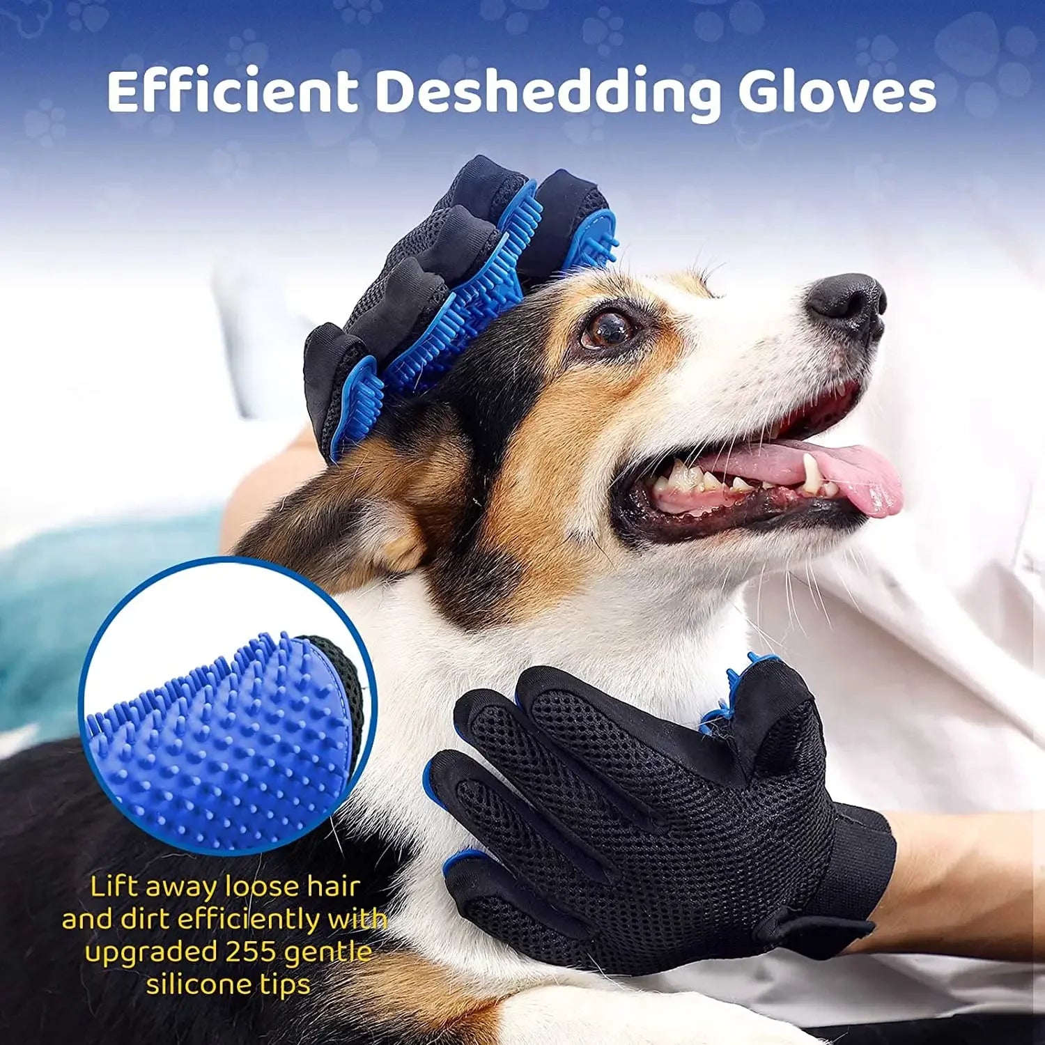 Pet Grooming Glove Soft, Efficient Pet Hair Remover Mitt Cat Accessories Pet Glove for Dogs Cats Pet Products Cat Supplies