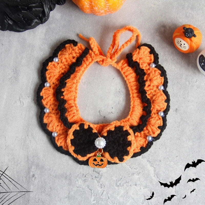 Cute Halloween Cat Collar – Kawaii Scarf Costume for Cats