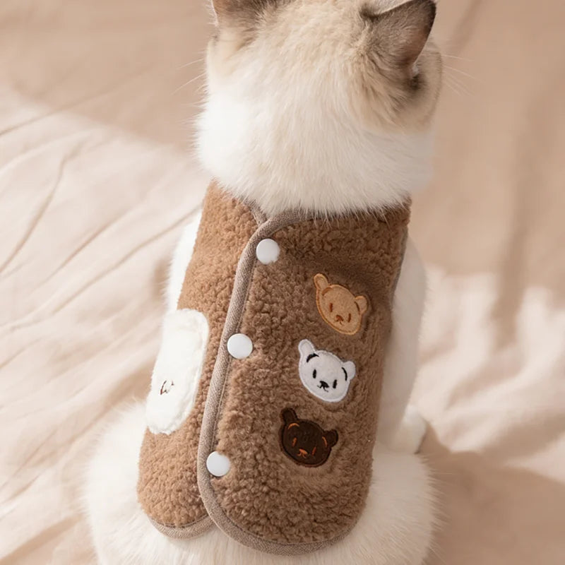 Warm Fleece Dog Jacket – Cozy Autumn & Winter Vest for Small Dogs & Cats