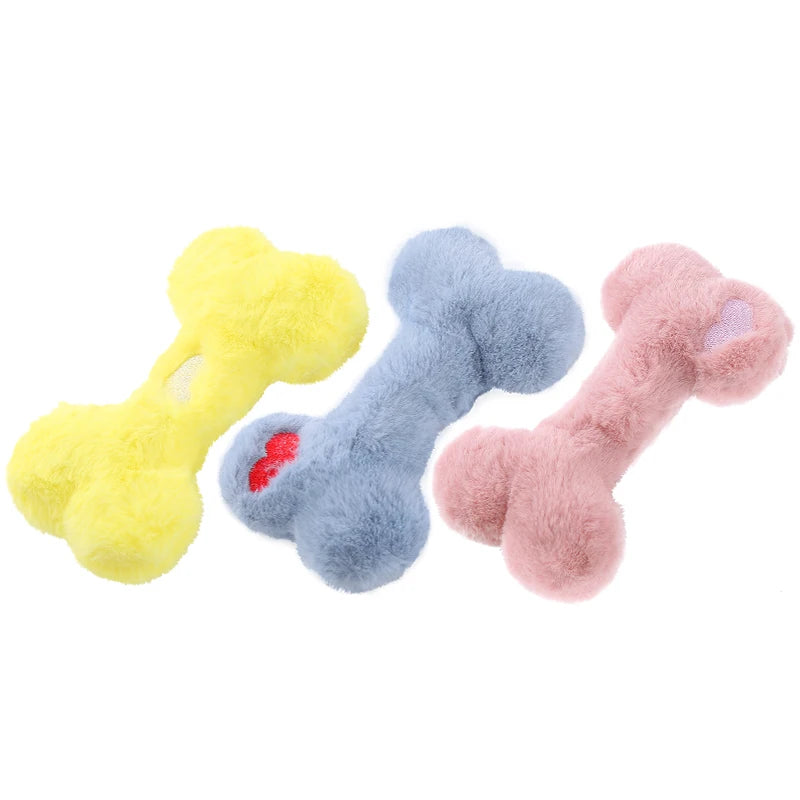 Cute love bone plush singing dog toy with BB called teeth grinding bite resistant interactive play pet supplies