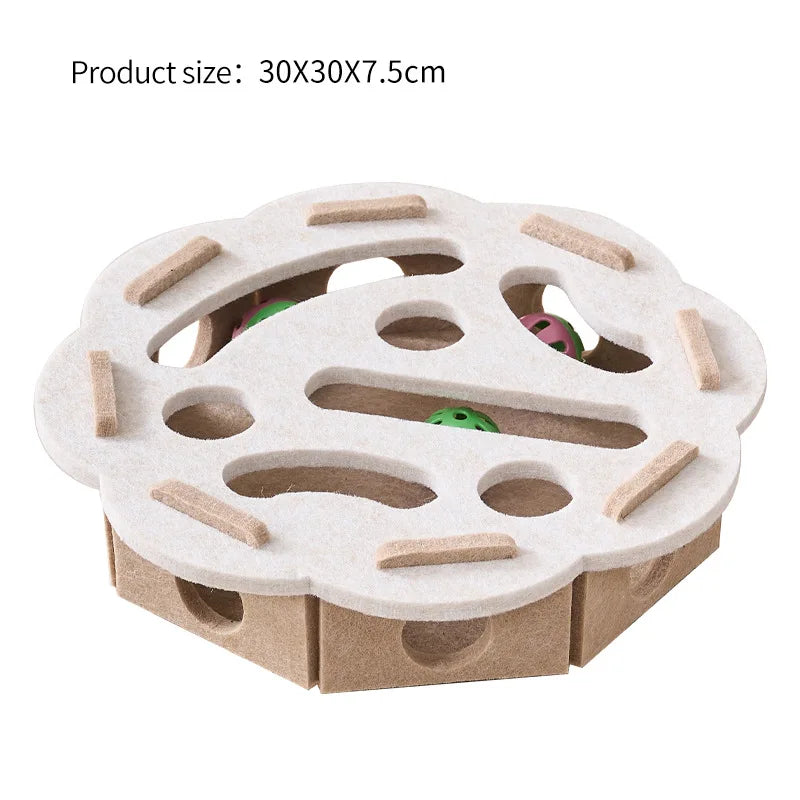 PurrMaze™ Interactive Cat Puzzle Box – Felt Maze, Tunnel & Bell Ball Toy