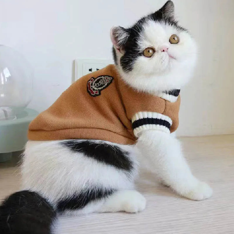 Cozy Cat & Dog Sweater – Warm Winter Pullover for Small Pets