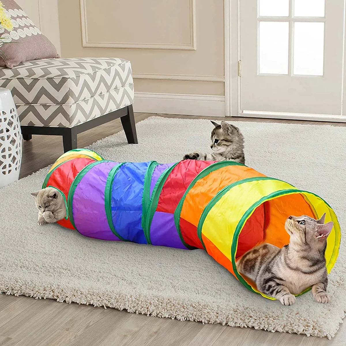 PurrPlay™ Foldable Cat Tunnel – Interactive Hide & Play Toy for Kittens & Cats