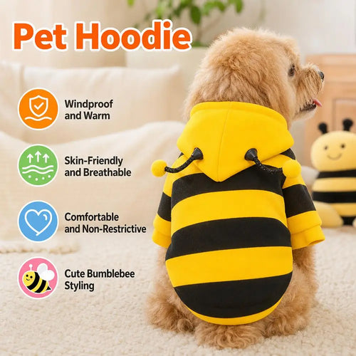 Bee Cozy™ – Cute Warm Bee Hoodie for Dogs & Cats