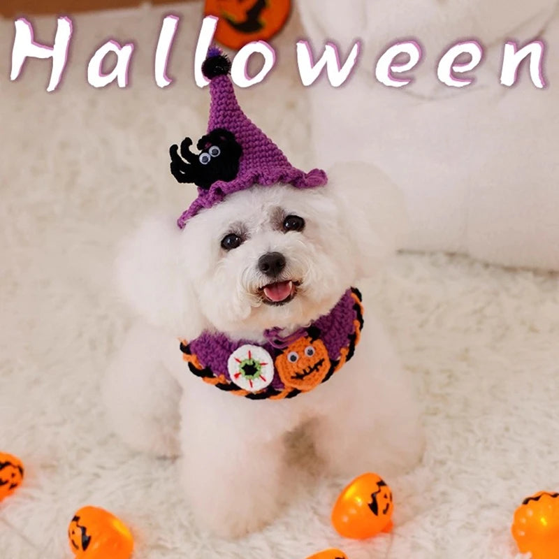 Cute Halloween Cat Collar – Kawaii Scarf Costume for Cats