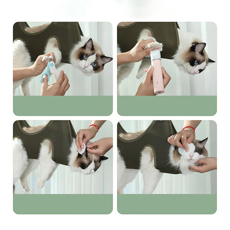 Pet care hammock for cats and dogs, nail clipping, trimming, fixation bag with hooks, anti-scratch aid for feeding, bathing and hair removal