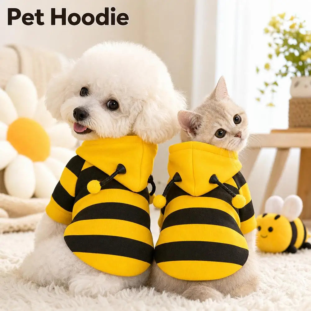 Bee Cozy™ – Cute Warm Bee Hoodie for Dogs & Cats