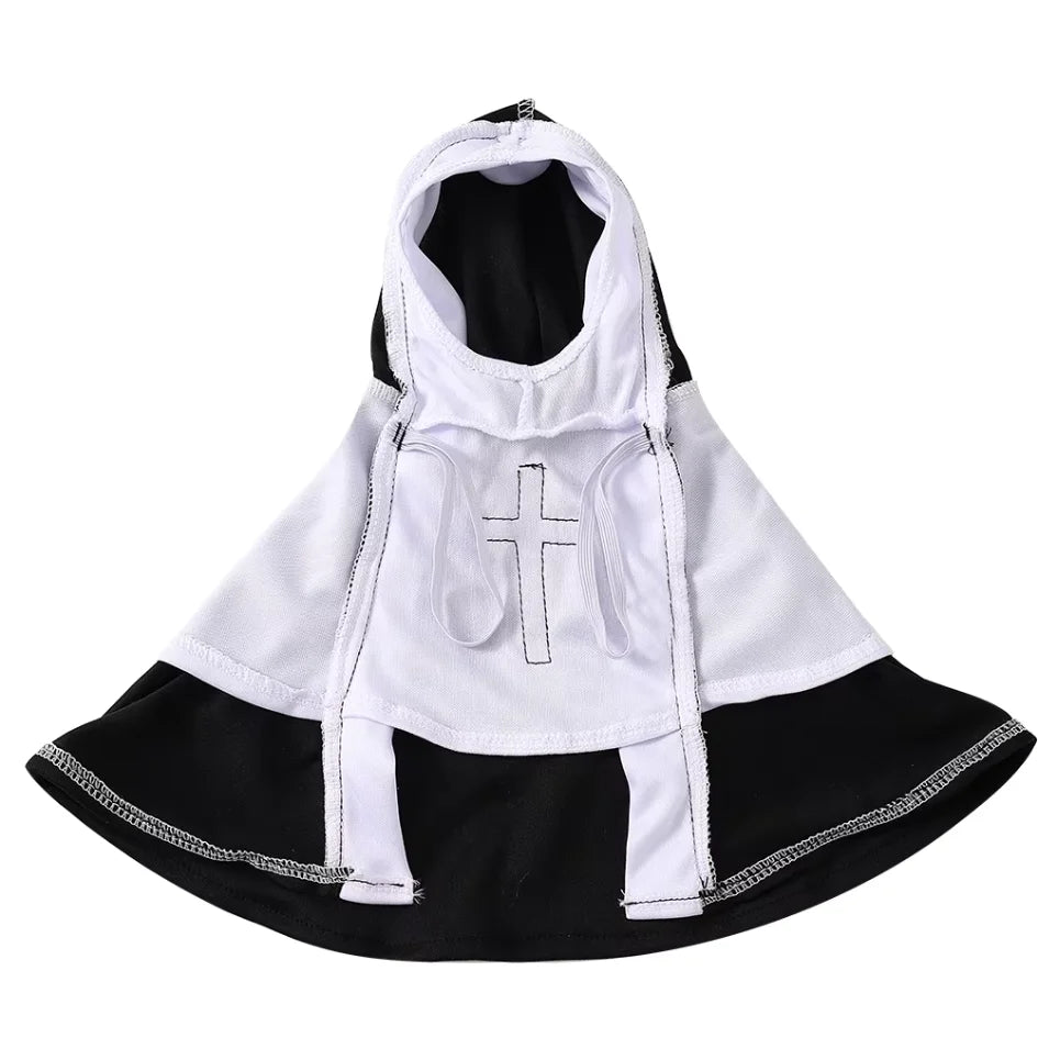 Funny Halloween Cat Cosplay Costumes Dress Up Party Kitten Jesus Nun Clothes for Small Medium Dogs Cats Puppy Pet Accessories