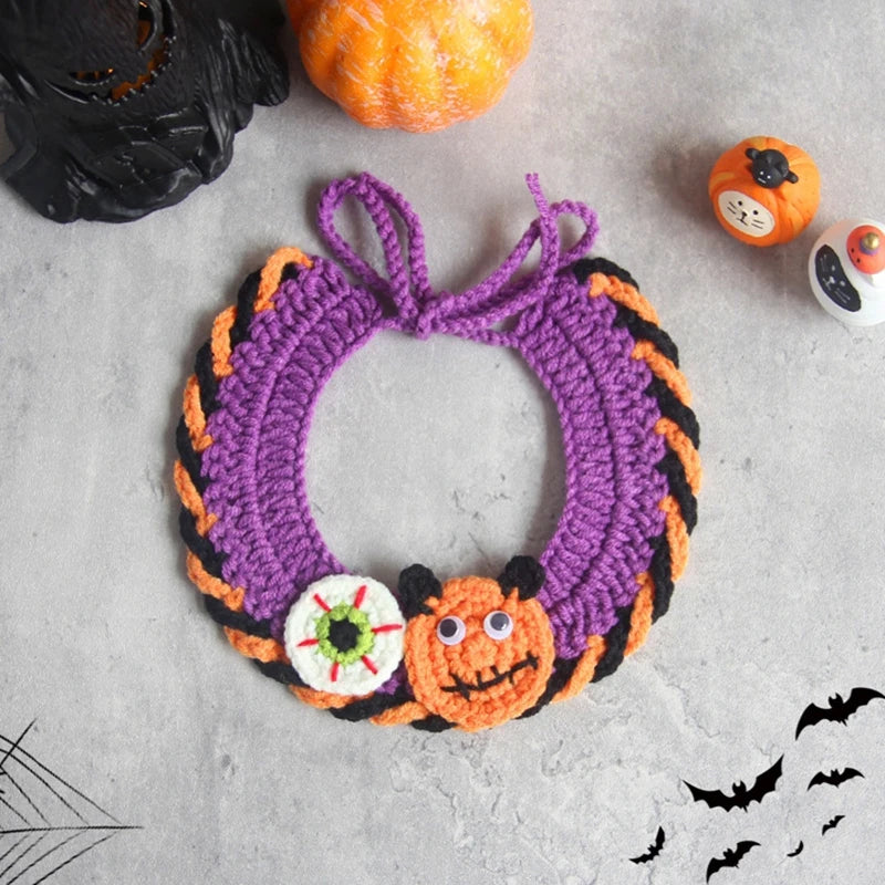 Cute Halloween Cat Collar – Kawaii Scarf Costume for Cats