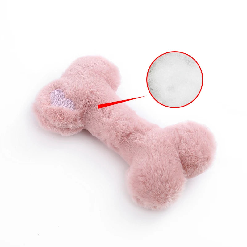 Cute love bone plush singing dog toy with BB called teeth grinding bite resistant interactive play pet supplies