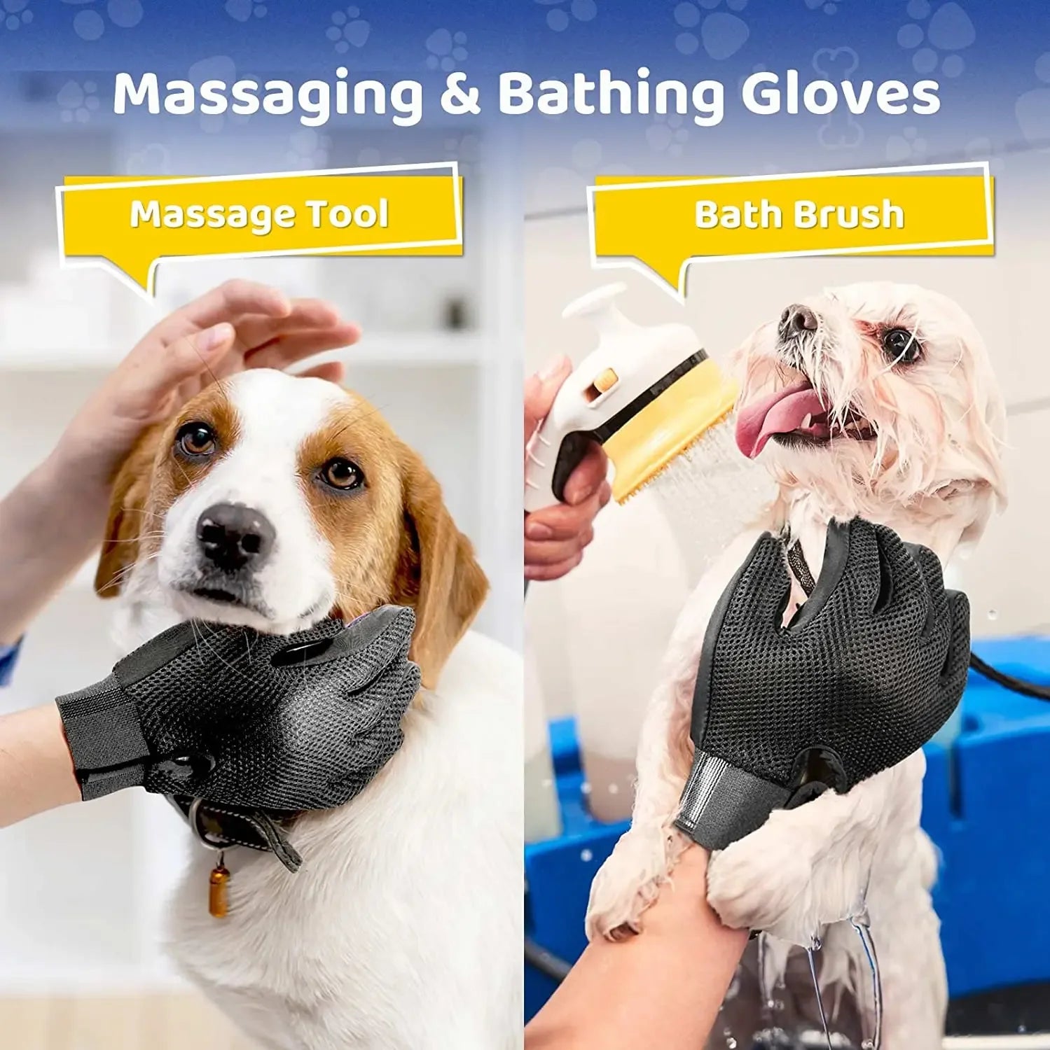 Pet Grooming Glove Soft, Efficient Pet Hair Remover Mitt Cat Accessories Pet Glove for Dogs Cats Pet Products Cat Supplies