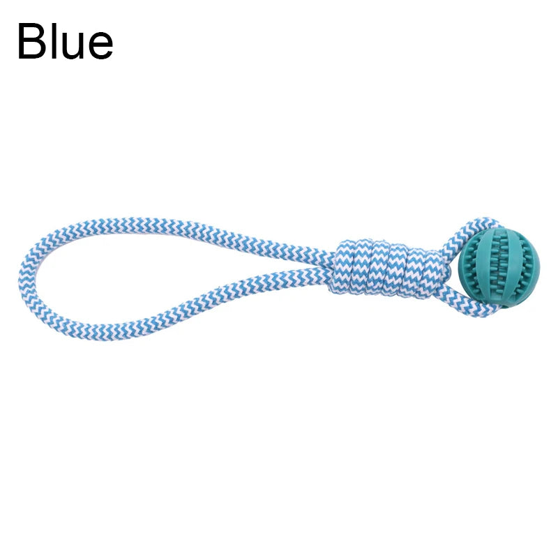Dog Toy Bite-resistant cotton rope Handheld treat ball for teeth cleaning and training, interactive educational toy ball