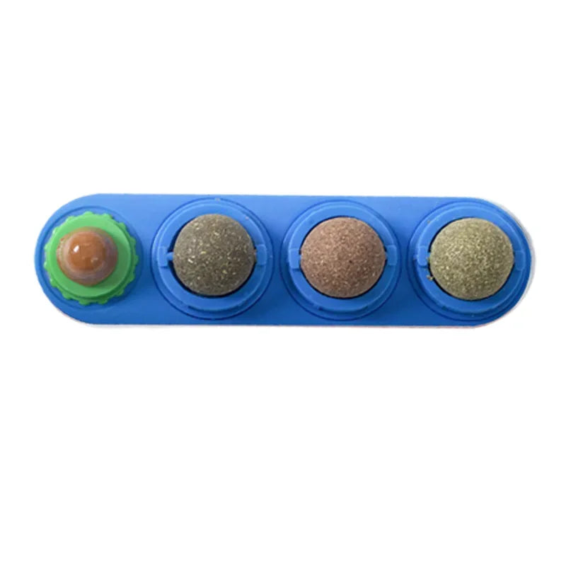 PurrClean™ 4-in-1 Silvervine Cat Ball – Rotating Dental & Interactive Wall Toy