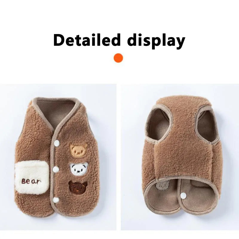 Warm Fleece Dog Jacket – Cozy Autumn & Winter Vest for Small Dogs & Cats