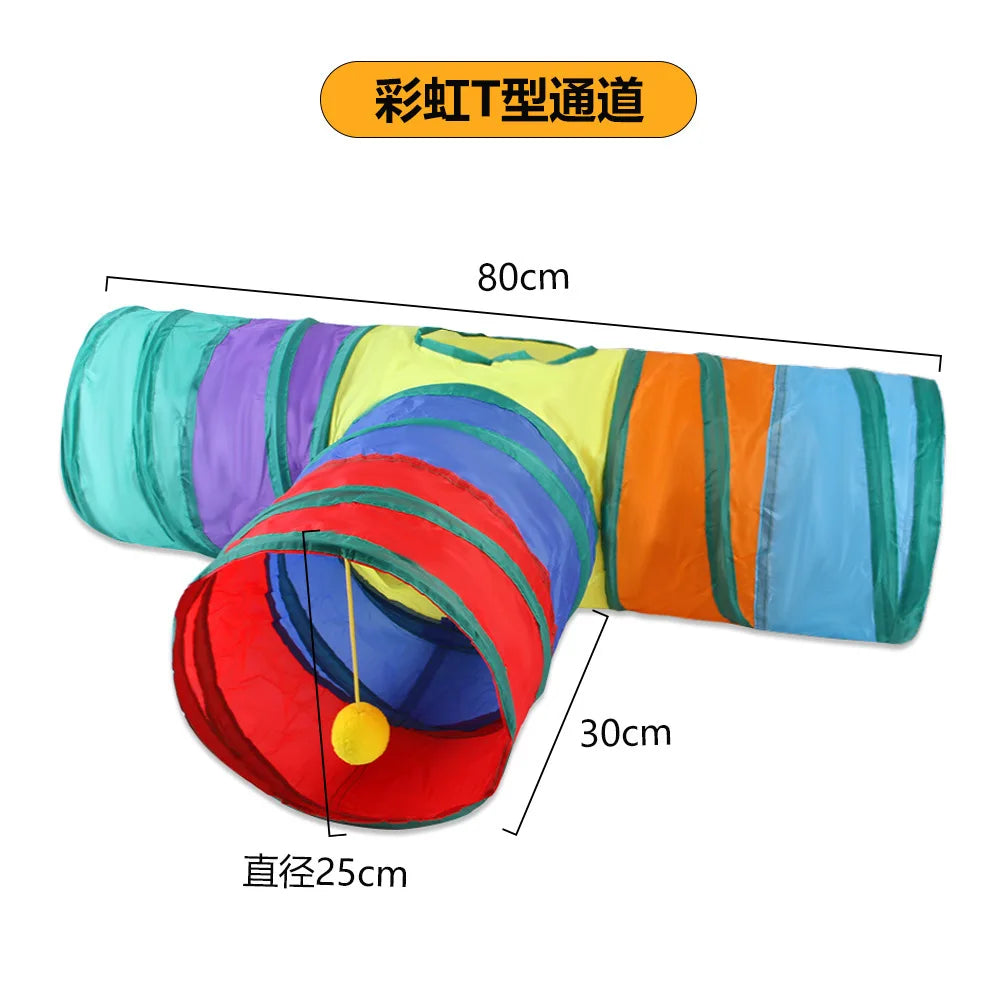 PurrPlay™ Foldable Cat Tunnel – Interactive Hide & Play Toy for Kittens & Cats