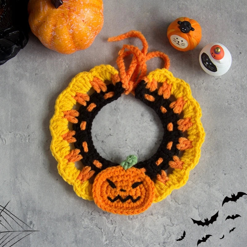 Cute Halloween Cat Collar – Kawaii Scarf Costume for Cats