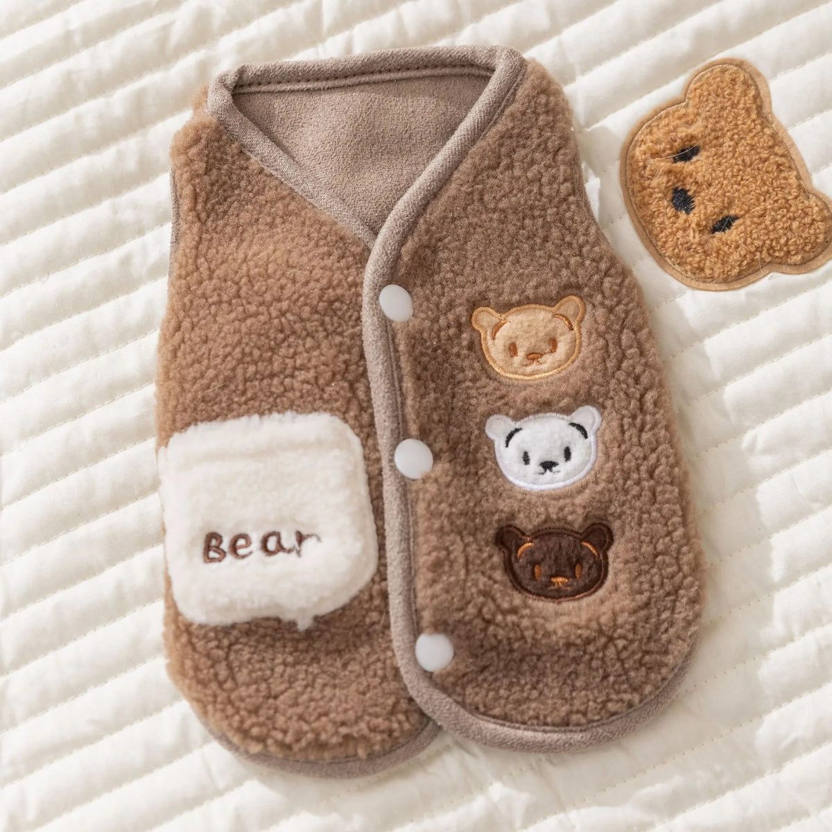 Warm Fleece Dog Jacket – Cozy Autumn & Winter Vest for Small Dogs & Cats