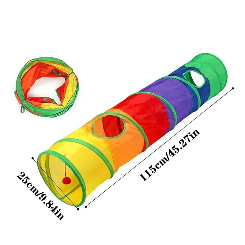 PurrPlay™ Foldable Cat Tunnel – Interactive Hide & Play Toy for Kittens & Cats